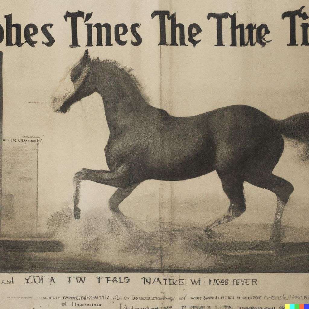 a horse, front page of The New York Times, 1930